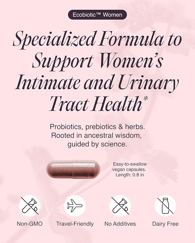 Women's Probiotic for PH Balance Urinary Tract &amp Gut Health – Vaginal Probiotics for Women with Prebiotics Lactobacillus Acidophilus &amp Crispatus Natural Cranberry &amp Herbs | 120 Vegan Ca