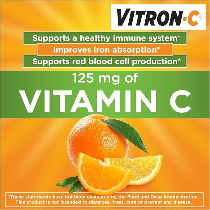 Vitron-C High Potency Iron Supplement with Vitamin C 60 Count Pack of 2