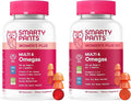 SmartyPants Women’s Complete Wellness Bundle: Multivitamin + Women’s 50+ Gummies with Omega-3 CoQ10 Methylfolate Vitamins D3 B12 C A &amp Zinc – Gluten Free 90 Count Each (2-Pack)