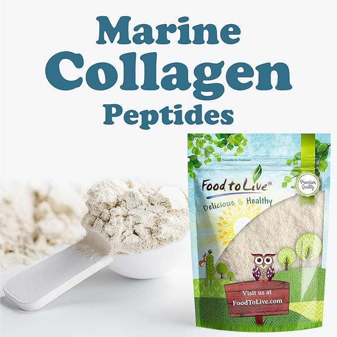 Food to Live Marine Collagen Peptides 1.5 Pounds – Hydrolized Ultra-fine Powder for Women and Men. Unflavored Easily Dissolved Bulk