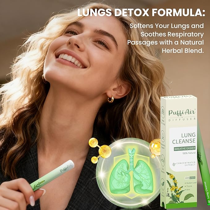 Herbal Diffuser Pen Detox Diffuser with Mullein Thyme &amp Mint for Better Breathing All Natural Swap - Up to 600 Uses (Varies by Usage) 6 Diffusers 2 Packs