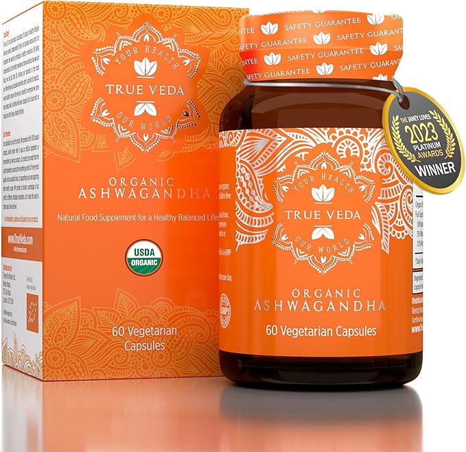 True Veda Mood Bundle | USDA Organic | Multi-Award-Winning | Organic Ashwagandha KSM-66® + Organic Holy Basil with Vitamin B6