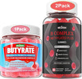 Butyrate Gummies with Probiotic + Prebiotic + Postbiotic + Vitamin B Complex Gummies for Women