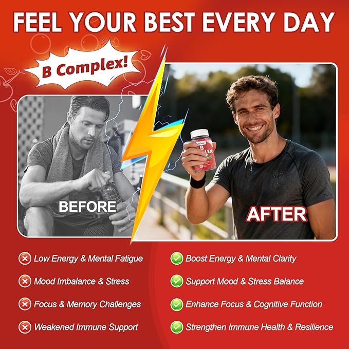2Pack Vitamin B Complex Gummies Vegan Vitamin B Gummies with 2000 mcg Methyl B12 Methyl Folate | Plus Choline + Inositol Vitamin C + Zinc for Supports Energy Mood Immune Healthy Hair Skin