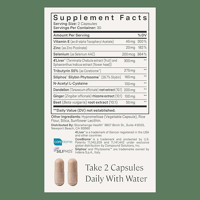 Stonehenge Health Dynamic Liver – Siliphos Milk Thistle Formula – Liver Support &amp Antioxidant Support Gut-Liver Axis Selenium Zinc Vitamin E Ginger Beetroot Extract Non-GMO 60 Veg Caps