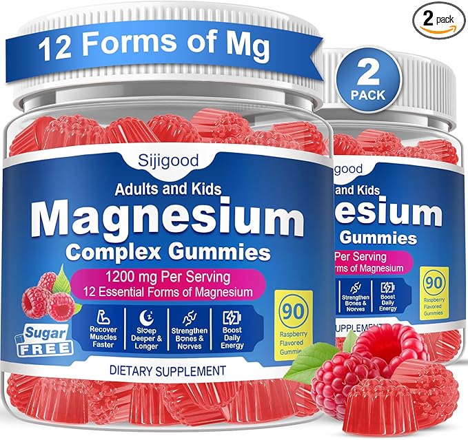 180 Count | Magnesium Complex Gummies for Women &amp Men 12 Forms of Magnesium (Glycinate Citrate&amp More) Magnesium Supplement with Ashwagandha – Supports Sl♡ep Bone Energy Raspberry Flavor