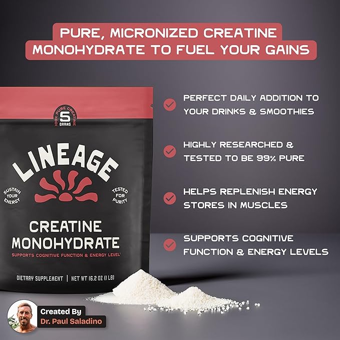 Micronized Creatine Monohydrate with Sea Salt - Micronized Creatine Powder for Training &amp Performance – No Artificial Ingredients – 90 Servings