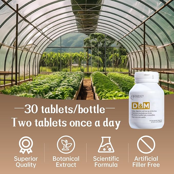 D&ampM 1 Pack 30 Count Skincare Support Supplement - Helps Digestion and Energy Production Maintains a Healthy Body Improves Skin Quality with Folic Acid Vitamin B1 B2 B7