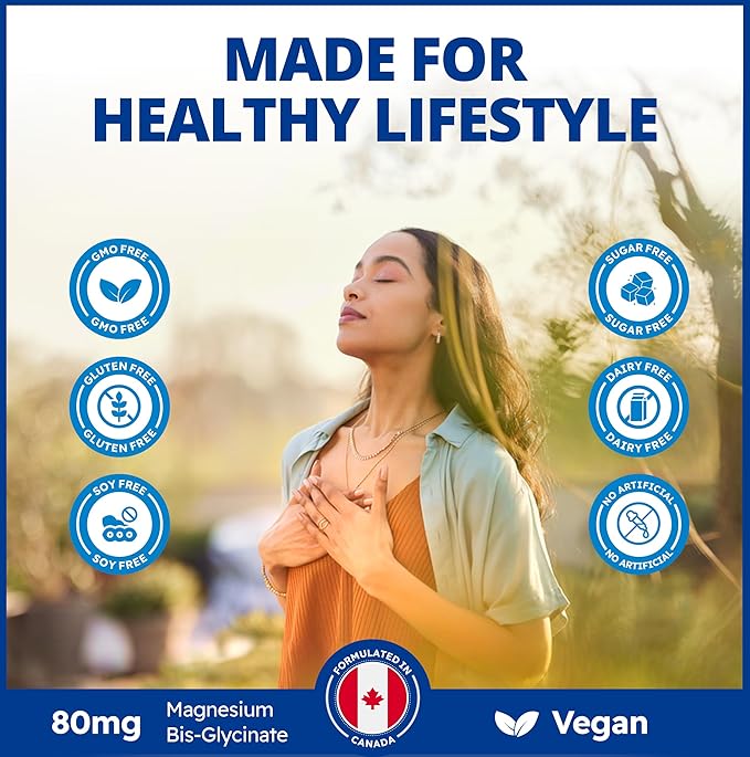 CanPrev Magnesium Bisglycinate with Ashwagandha B5 B6 &amp Vitamin C 90 Veg Caps 30-Day Supply Support Restful Nights &amp Relaxation Helps Energy &amp Immnue Function Vegan Non-GMO Dairy