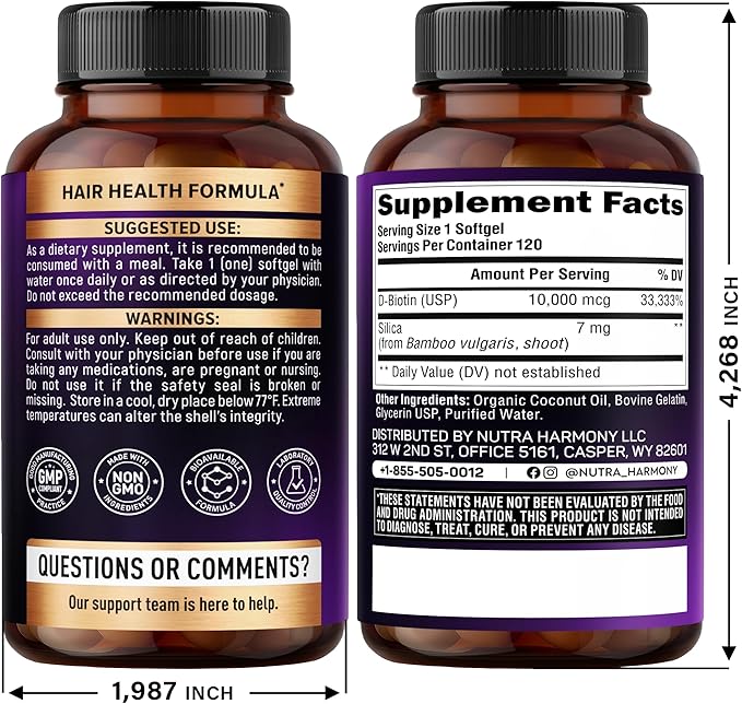 NUTRAHARMONY Glucosamine Chondroitin Capsules &amp Biotin with Silicon Softgels