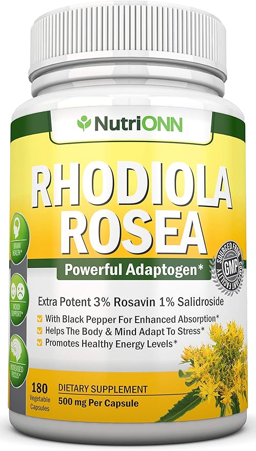 Magnesium Glycinate Capsules &amp Rhodiola Rosea Capsules Combo - Targeted Support for Challenging Times