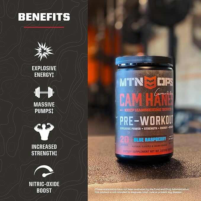MTN OPS Cam Hanes Protein &amp Pre Workout Bundle – Chocolate Caramel Whey Protein + Blue Raspberry Preworkout