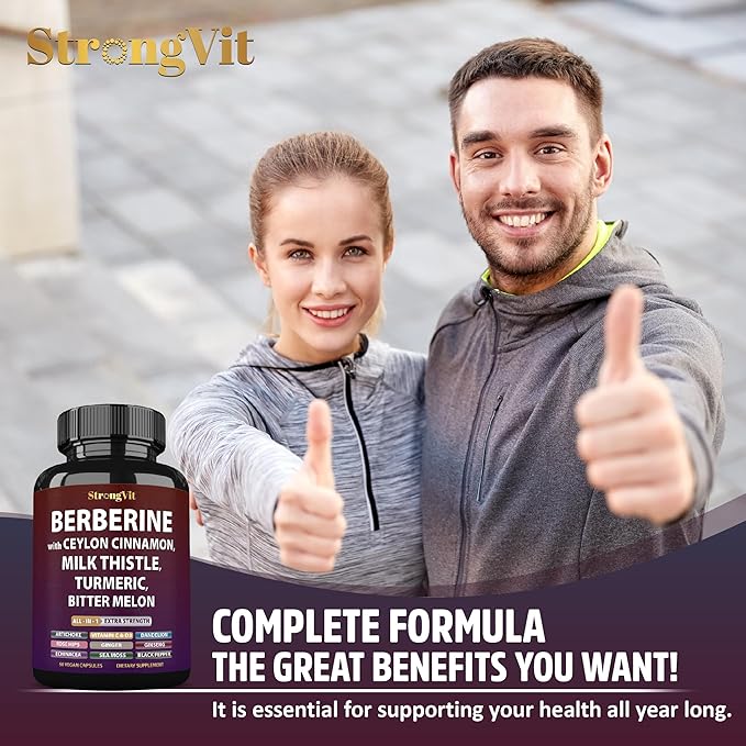 Cortisol Supplement &amp Berberine Complex Bundle (120 Capsules)