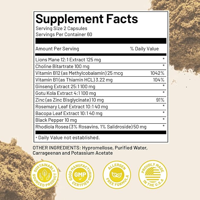 Vegan Vitality Brain &amp Body Balance Bundle: 120 Lions Mane Mushroom Nootropic Brain Support Supplement and 60 Vegan Vitamin D3 + K2 4000IU (100mcg)
