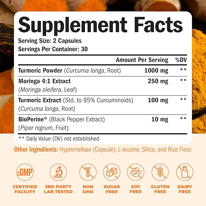 Turmeric Boswellia &amp Turmeric Moringa – Natural Joint Support Energy &amp Digestive Health Supplement Bundle for Men &amp Women