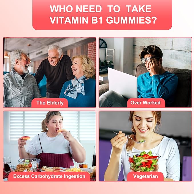 Vitamin B Complex Gummies for Women Vitamin B1 Gummies 300mg for Adults