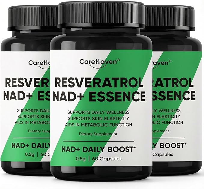 NAD+ Resveratrol Essence Capsules - 5mg NAD+ &amp Lion's Mane Mushroom - Supports Healthy Cell Function &amp Daily Wellness - 60 Active Dietary Capsules (3PCS)