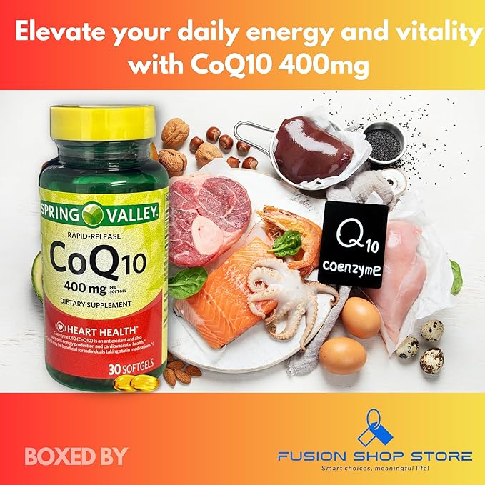 C0q10 400mg- Rapid-Release 30 softgels (Pack of 1) Boxed by Fusion Shop Store