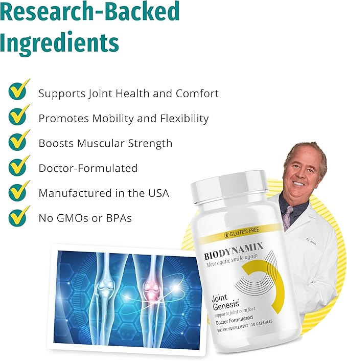 Joint Genesis Joint Support Formula Promotes Joint Function Comfort and Flexibility 30-Day Supply 6 Pack