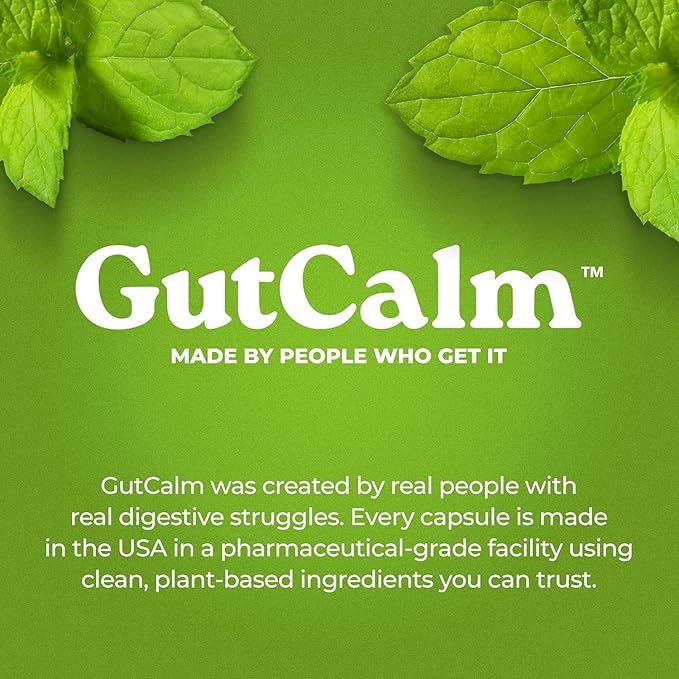 GutCalm - IBS Relief - Peppermint Oil Capsules - Bloating Gas Constipation and Digestive Comfort Supplement - 48/ct