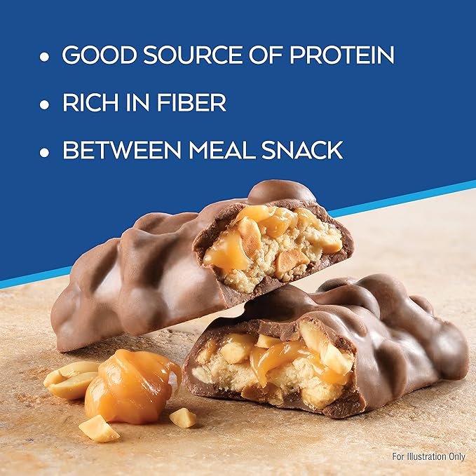 Atkins Energy Shake Creamy Caramel with Protein Gluten Free 4 Count(Pack of 3) and Caramel Chocolate Nut Roll Snack Bar High in Fiber 2g Sugar 16 Count