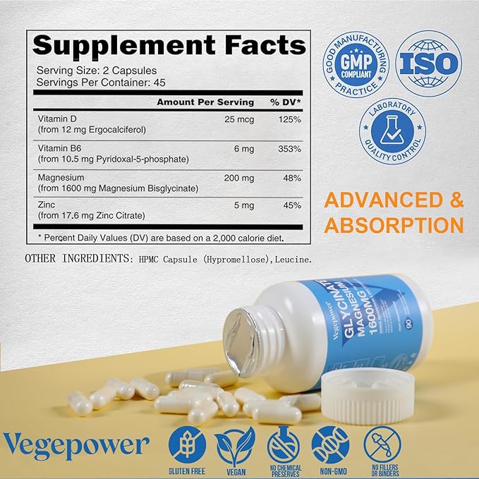 Bisglycinate Iron + Magnesium with Vitamins 180 Capsules