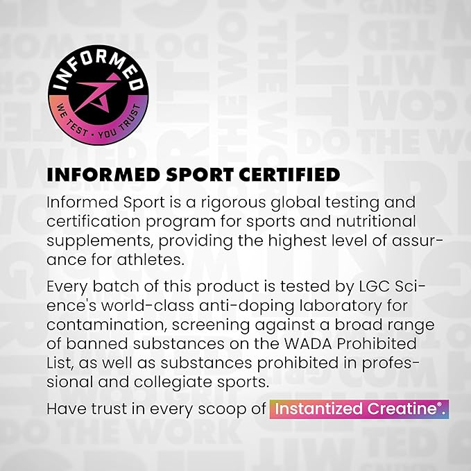 Gains in Bulk Instantized Creatine Monohydrate for Women and Men Soluble Pre Workout Powder Supports Muscle Building Strength and Performance Bodybuilding Supplements Sour Gummy 30 Servings