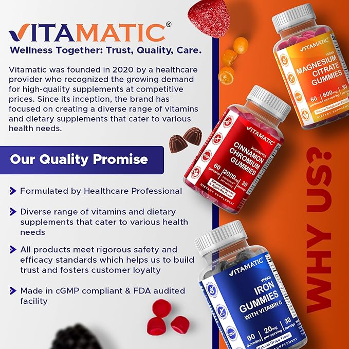 Vitamatic Biotin Gummies 10000 mcg for Stronger Hair Skin &amp Nails - 240 Vegan Gummies - Also Called Vitamin B7
