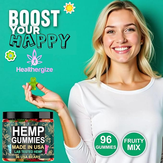 Hemp Gummies Sleep Calm Relaxation-Made in USA-Edibles Gummy Bears Candy-96 Count
