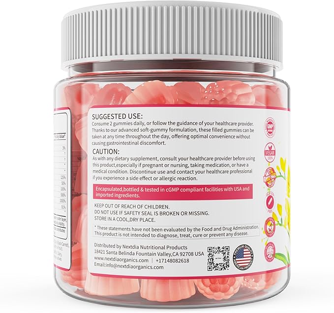 Inositol Gummies Supplement with Evening Primrose Oil for Women - 40:1 Ratio Myo-Inositol 2000mg &amp D-Chiro Inositol 50mg with VIT D3 B12 &amp Zinc Sugar-Free for Natural Balance Vegan (120ct)