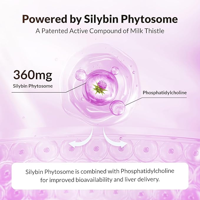 UltraThistle Advanced Milk Thistle Supplement – 1080mg Silybin Phytosome for Superior Absorption – Liver Support Detox &amp Enzyme Health – Non-GMO Gluten Free Soy Free – 90 Capsules (30-Day Suppl
