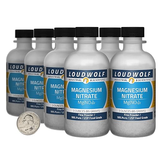 Magnesium Nitrate / 1.5 Pounds / 8 Bottles / 99% Pure USP Food Grade/Fine Powder