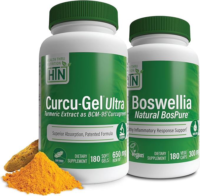 Health Thru Nutrition BCM-95 Curcumin + BosPure Boswellia Super Bundle - 6 Month Supply