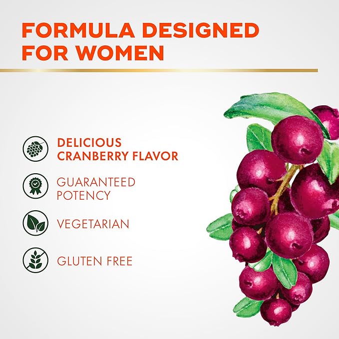 Align Probiotic Women's Dualbiotic Womens Probiotic Gummies Prebiotics and Probiotics for Women with Cranberry for Urinary Tract Health* Cranberry Flavor 90 Gummies