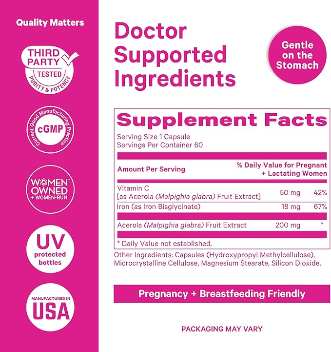 Pink Stork Magnesium + Iron Bundle - Magnesium Glycinate for Mood and Calm Iron + Vitamin C for Absorption Blood Cell Production Whole Body Wellness