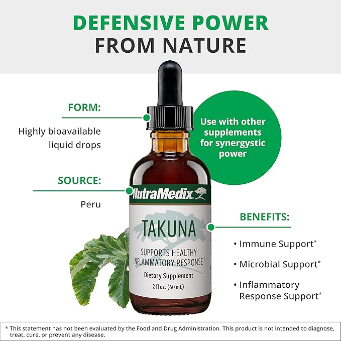 NutraMedix Immune Support Supplement - Made with Takuna Blanca Bark Extract - Bioavailable Fast-Absorbing Liquid Vitamins for Women &amp Men (2oz / 60ml)