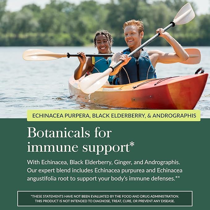 Gaia Herbs Quick Defense - Fast-Acting Immune Support Supplement* - Echinacea Black Elderberry Ginger &amp Andrographis - 80 Vegan Liquid Phyto-Caps (40 Servings)