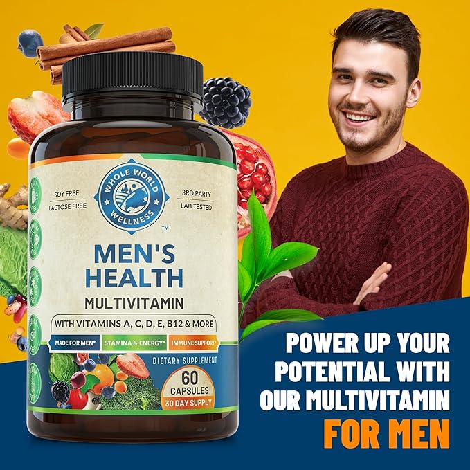 Premium Berberine and Mens Daily Multivitamins Bundle (One Bottle Each). Collectively Supports Holistic Wellness Boosted Energy Metabolic Function and Cardiovascular Heatlh. Made in The USA.