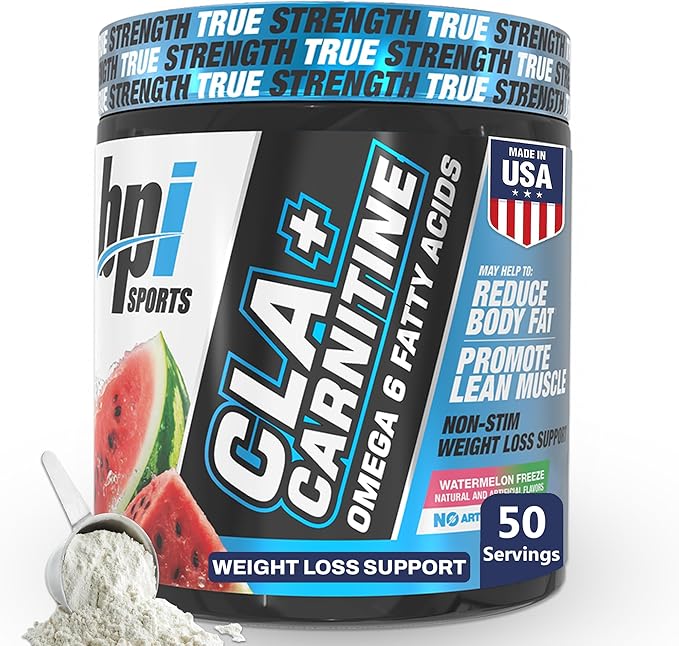BPI Sports CLA+Carnitine – CLA L Carnitine &amp Linoleic Acid – L Carnitine Supplement for Weight Loss Metabolism &amp Lean Muscle – Caffeine Free – Watermelon Freeze – 50 Servings – 12.34 oz