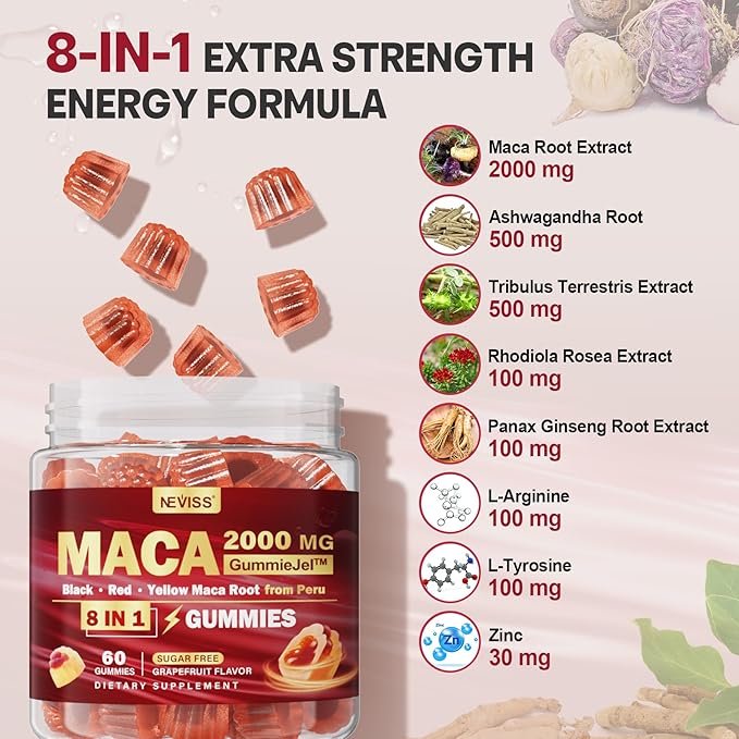 2 Pack Turmeric Ginger Gummies + 1Pack Maca Filled Gummies