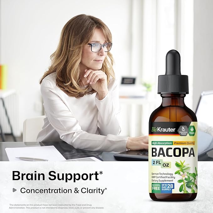 BIO KRAUTER Milk Thistle Tincture 2 Fl. Oz. &amp Bacopa Tincture 2 Fl. Oz.