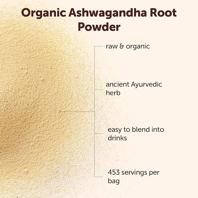 Micro Ingredients Organic Ashwagandha Root Powder 2 lb | 453 Servings | Pure Withania Somnifera Root | Ancient Ayurvedic Herb