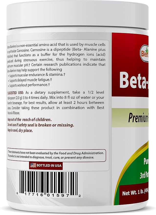 Beta Alanine Pure Powder 1 Pound &amp Magnesium Glycinate 425 mg