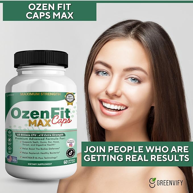 OzenFit Caps Max Probiotic Supplement 40 Billion CFU MAKTREK Bi-Pass Technology 60 Capsules 30-Day Supply (3)