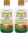 NaturesPlus Source of Life GOLD Multivitamin Liquid - 30 fl oz Pack of 2 - Includes Vitamins D3 B12 K2 &amp Over 120 Whole Food Nutrients - 60 Total Servings