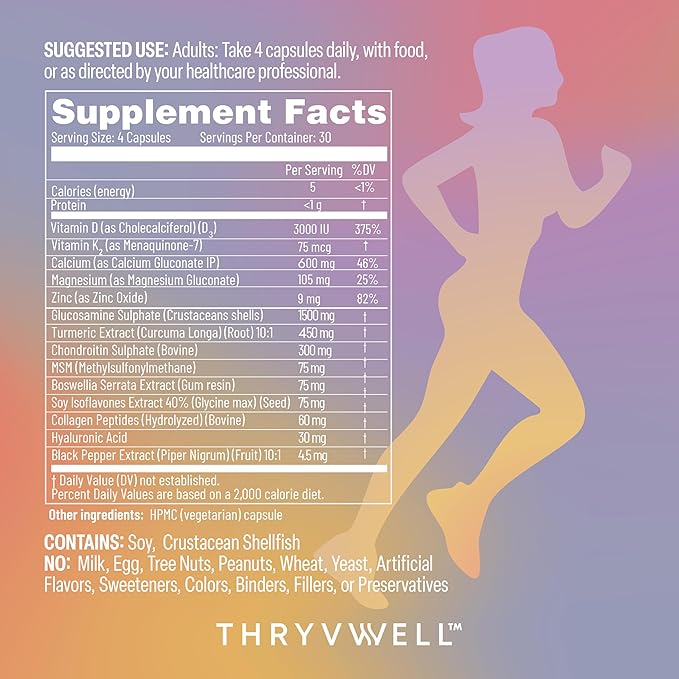 Jointly for WOMEN – All-in-one Joint Bone &amp Cartilage Supplement – Glucosamine Chondroitin MSM Turmeric Boswellia Collagen Vitamin D Calcium Hyaluronic Acid Magnesium &amp Isoflavones – 120 Capsu