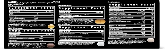 GNC Mega Men 40+ Vitapak 5-in-1 Multivitamin Pack Energy Production Men's Health Edible Dietary Supplement 30 Servings
