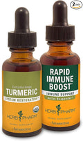 Herb Pharm Certified Organic Turmeric Root Liquid Extract for Musculoskeletal System Support - 1 Ounce Rapid Immune Boost Liquid Herbal Formula for Active Immune Support - 1 Ounce