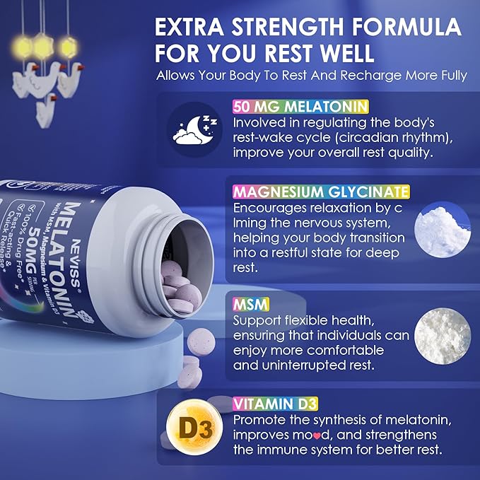 NEVISS Melatonin 50 mg Fast Dissolve Tablets + Melatonin 60mg Softgel
