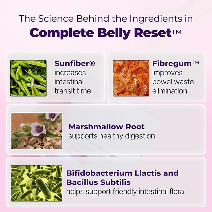 Happy Mammoth Complete Belly Reset Digestive Health Supplement Powder for Men &amp Women Supports Gut Health Reduces Bloating &amp Gas Promotes Bowel Regularity 24 Servings Vanilla Flavor